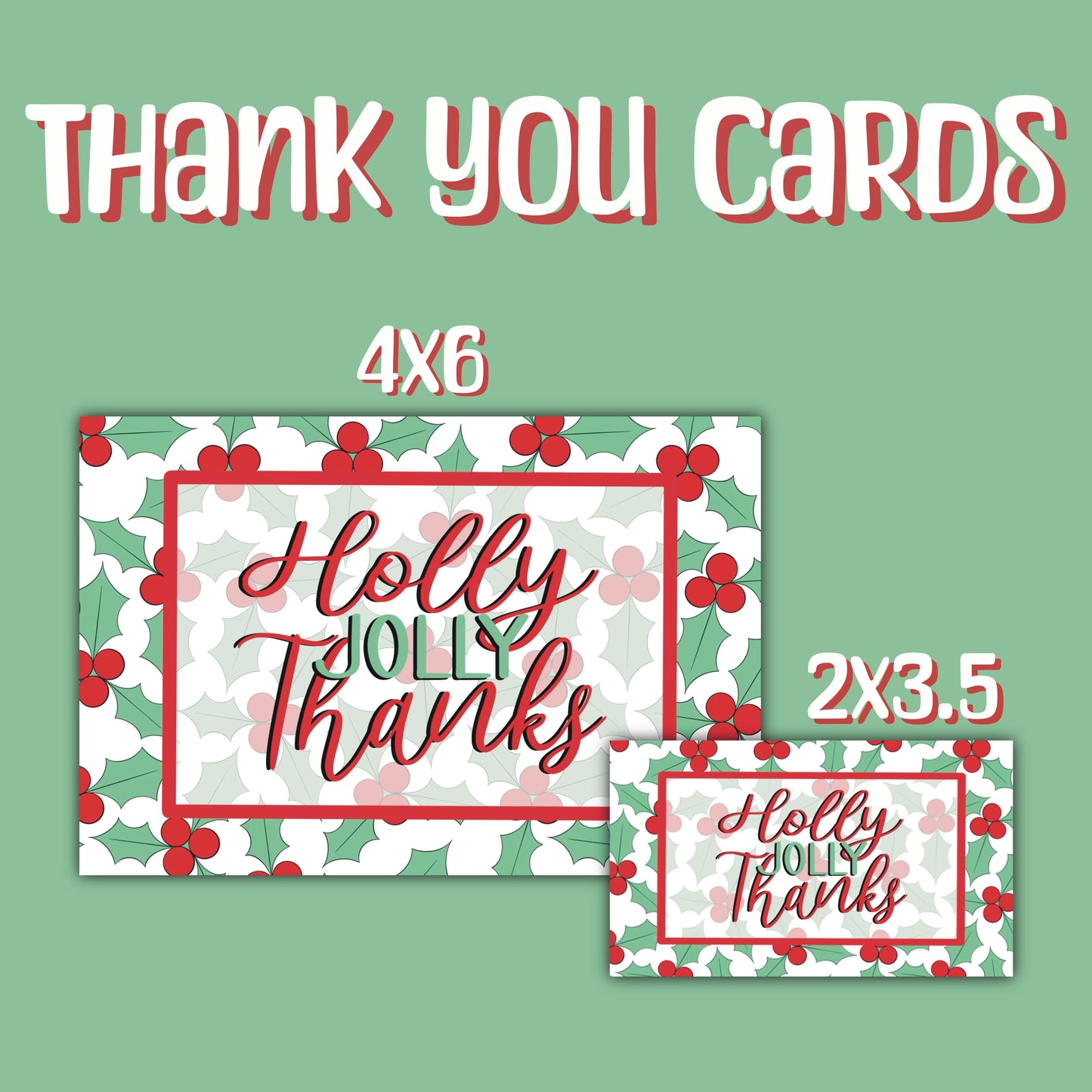 Holly Thank You Cards