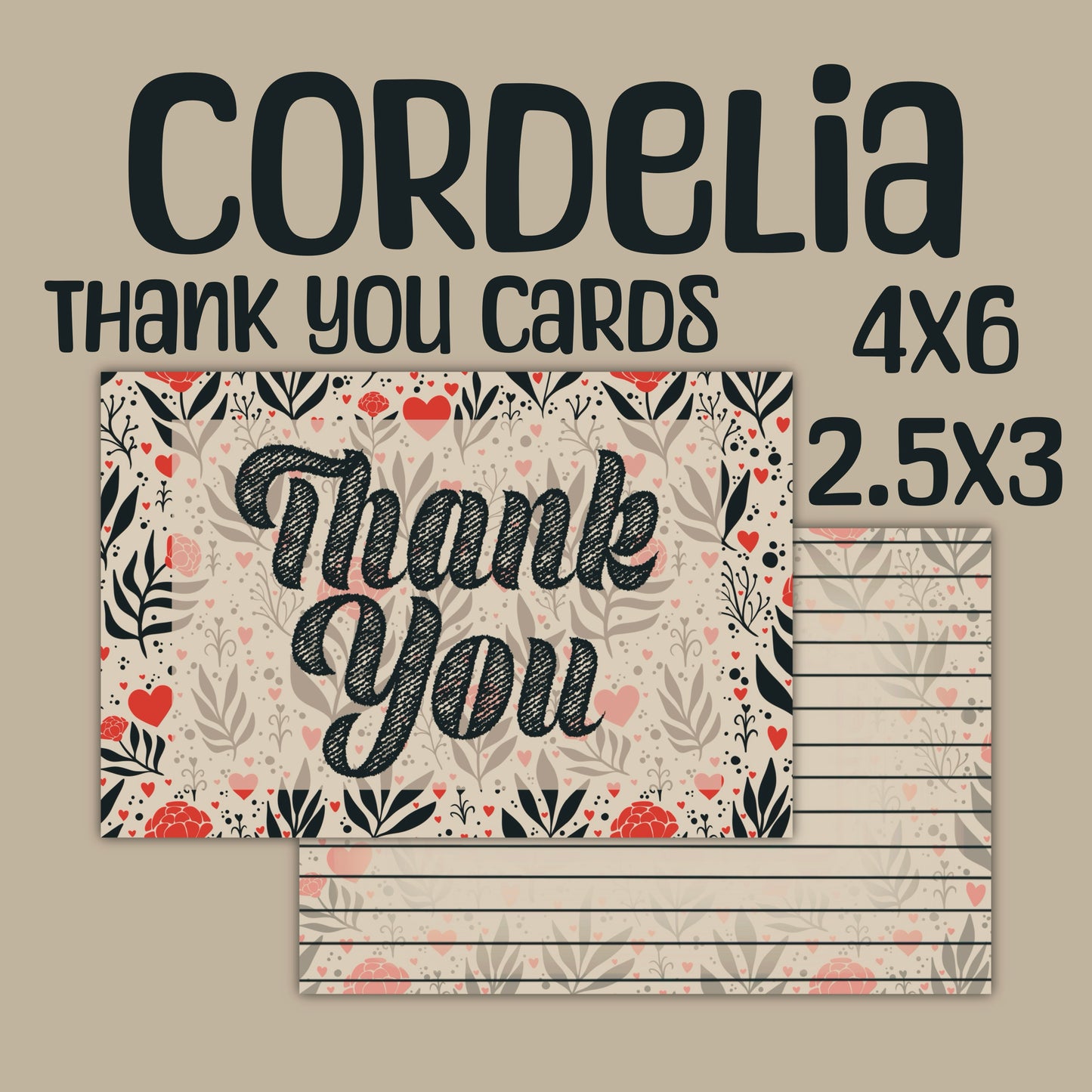 PREORDER - Cordelia Thank You Cards